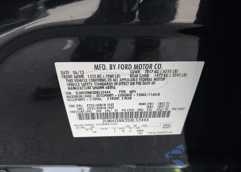 2013 Lincoln Mkt Livery из США, поврежденный, VIN 2LMHJ5NK2DBL52444